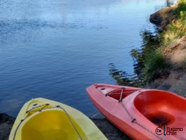 Kayaks en la orilla del r&iacute;o